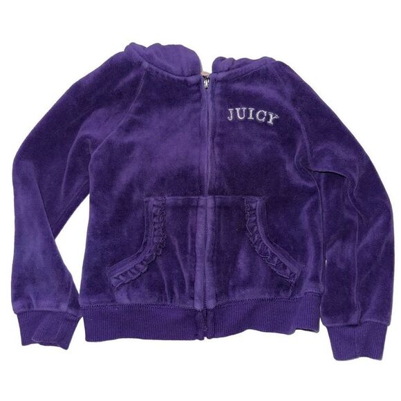 Juicy Couture Purple Velour Zip up Sweatshirt - Picture 1 of 9